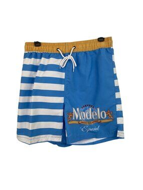 Modelo Swim Trunks Blue/White Mens Small Swag Board Shorts Especial Cerveza